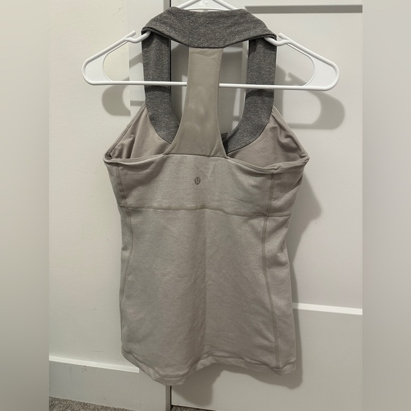 Lululemon Vintage Grey White Halter Workout Tank Top Size 8 Women’s Y2K - Picture 6 of 12